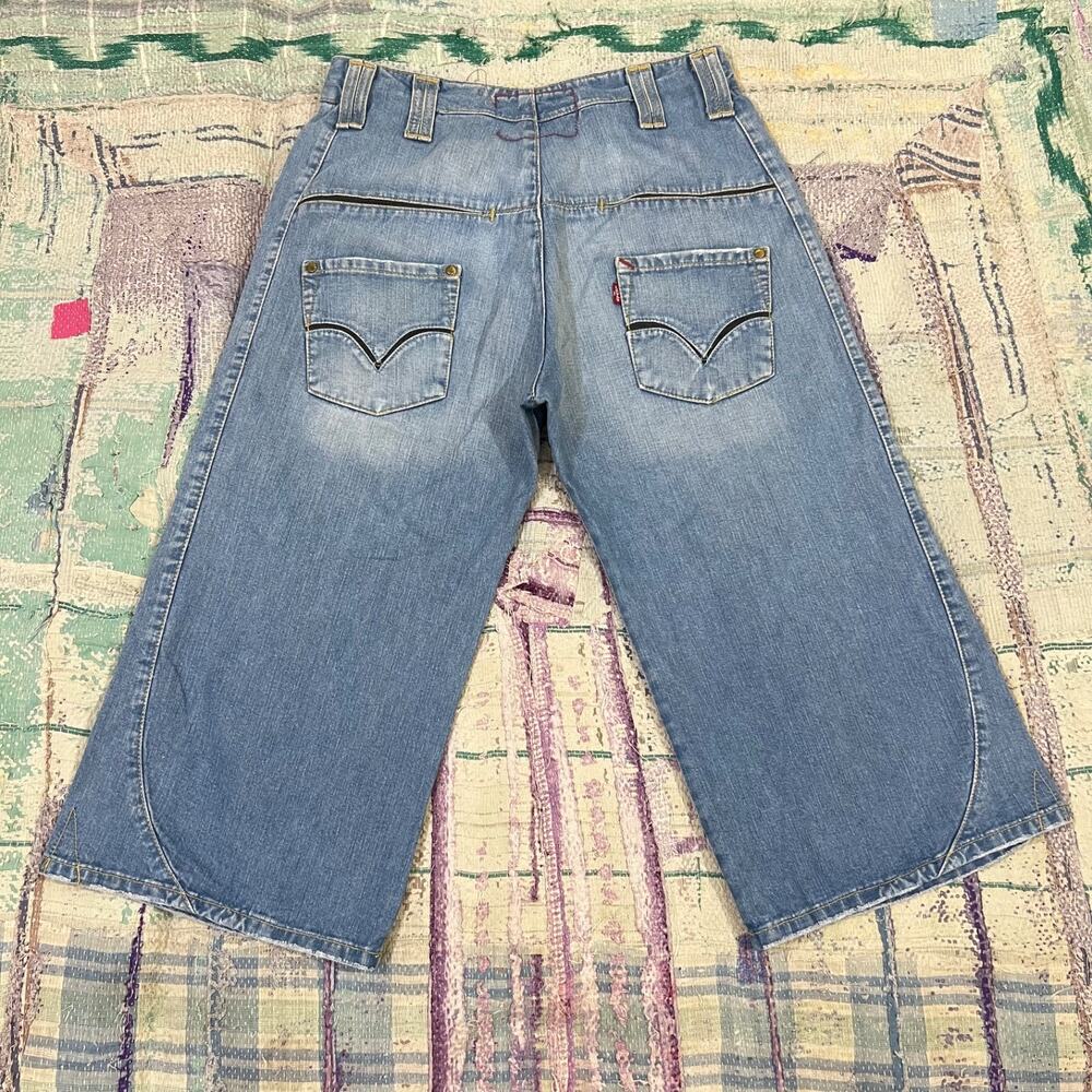 LEVIS Engineered Shorts Capris Mens W30 Twisted Blue Cotton Denim Vintage